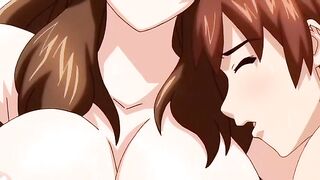 Clipe de anime de romance excitado com peitos grandes sem censura, cenas de creampie