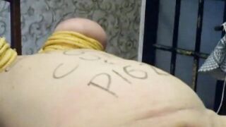 Fat sub spanked and humiliated