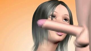 3D animated blowjob