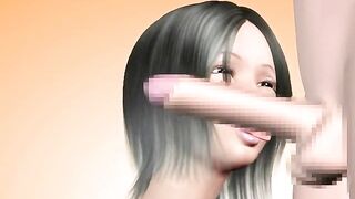 3D animated blowjob