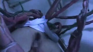 Freaky tentacles assault hot asian nurse