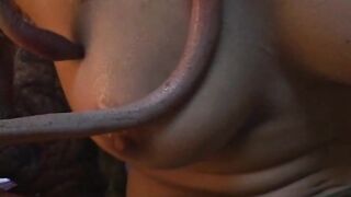 Freaky tentacles touch sexy asian tits