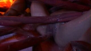 Big tentacles fuck sexy asian girl inside freaky monster