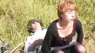 Homeless whore pussy sits on long pecker