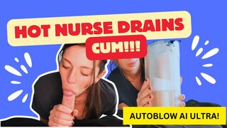 Hot Nurse verwendet Autoblow Ultra, um den Schwanz ZU MELKEN