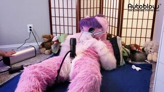 Pink Furry Vicky Tart goes WILD on VacuGlide