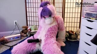 Pink Furry Vicky Tart goes WILD on VacuGlide