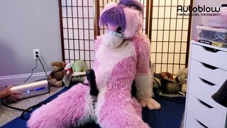 Pink Furry Vicky Tart goes WILD on VacuGlide