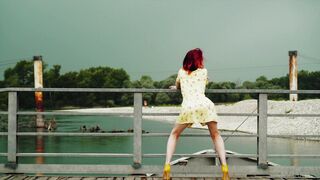 Teasing On The Bridge - Elin Flame