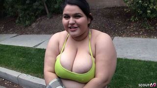 Primer sexo interracial de una gordita BBW