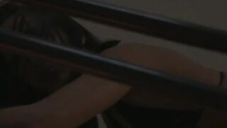 rosto exótico, meia-calça transparente