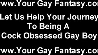 Nervous twink has his first gay threesome