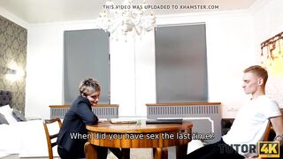 TUTOR4K. Un'insegnante matura e sexy e un uomo più giovane diventano amanti