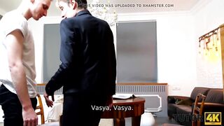 TUTOR4K. Actress pretends to be teacher