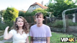 VIP4K. Hot teen Una Fairy is fucking and showing her tits and pussy in front of her BF