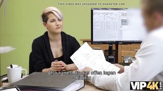 VIP4K. Casting pornô sujo em agência de empréstimos dá a Lussy sacana