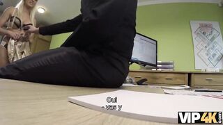 VIP4K. Blondes Fräulein Blanche braucht Geld, also warum