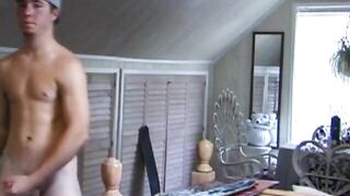 Garoto hétero Cory se masturbando