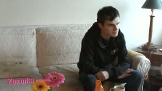 Zuzinka plays with shy guy on casting