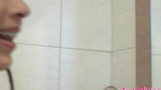 Zuzinka plays with three dildos in many positions