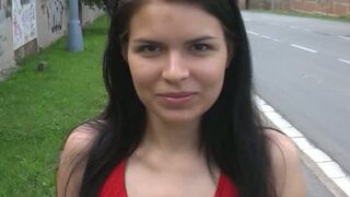 Zuzinka shows her pussy in public