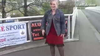 Busty czech MILF fucks hard with horny taxi driver