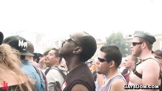 Apresentação intensa no palco da Folsom Street Fair com Cameron Kincade e amigos.