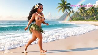 La hermosa Moana de grandes nalgas fue follada en grupo por aldeanos tribales.