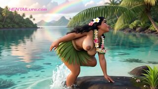 La hermosa Moana de grandes nalgas fue follada en grupo por aldeanos tribales.