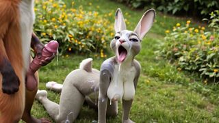 Nick picchia le grosse tette di Judy e le spruzza lo sperma sul suo grazioso muso.