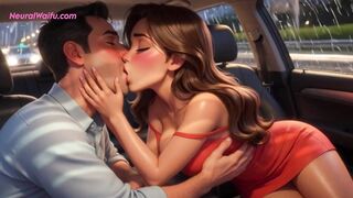 Una hermosa MILF descubre una nueva conexión durante un tranquilo paseo nocturno (AI Hentai).