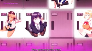 Anime college babe gets panties pulled by strict teacher
