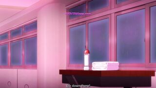 Anime college babe gets panties pulled by strict teacher
