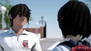 Una coppia di principianti riceve spinte profonde mentre tutti guardano la dimostrazione • Hentai 3D