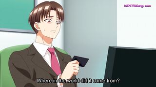 Nerdiges Anime-Mädchen mit Brille beugt sich über den Schreibtisch und wird von einem strengen Lehrer tief gefickt