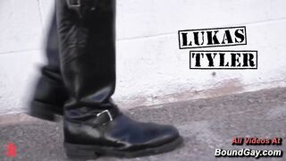 Dei legati Lukas Tyler Jack Dyer Gay Militare Pelle Corda Bondage Stivali Sesso orale