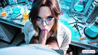 Smart beauty warms sterile room as your hands explore her science curves