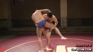 Jessie Colter contra Abel Archer, lucha libre de suspensorio desnudo, inmovilizaciones, erecciones duras