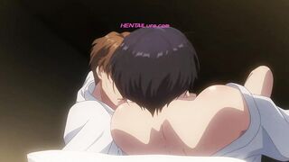 Kaji baise Fukami à cru sur le lit d'hôtel après la douche ◌ Anime hentai gay