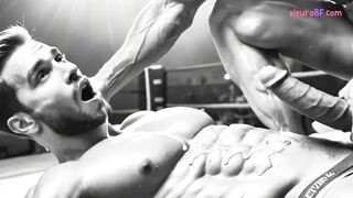 El trasero de un luchador queda destrozado junto al ring con penetración anal profunda y golpes musculares.