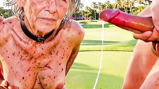 Homeless granny found on golf course gangbanged