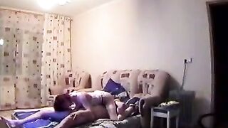 Funny coed with tight can goes to bed with a lewd guy