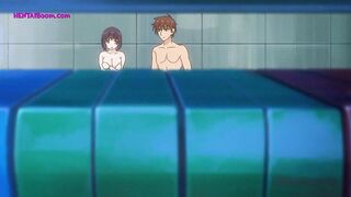 Hentai am Pool: Bikini-Mädchen, Mann ohne Hemd & nasse Begegnungen