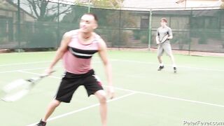 Partido de tenis  Pareja de dobles