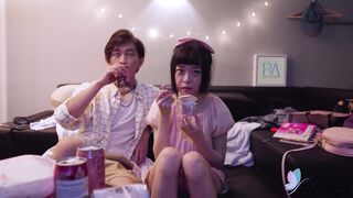 Yuli and her new friend go back to his place and she sucks his dick