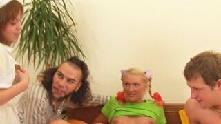 Adorable virgin is lucky because she's got two guys who are eager to drill her cunt for hours