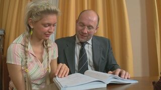 The hot fuck action with teen girl and old pervert.