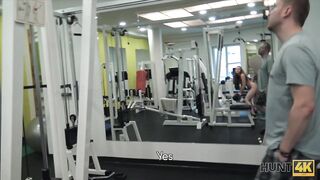 Man for money let stranger fuck his slutty girlfriend in gym