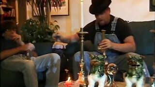 Pot heads watch 2 hot chicks fuck each other