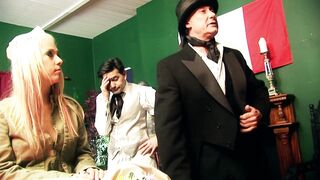 Beautiful babe gets ass fucked in a wax museum